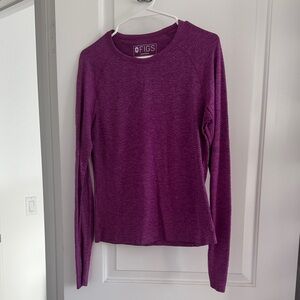 Figs Women's Long Sleeve Top in Rich Purple
